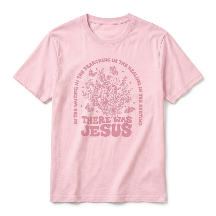 Christianartworkshop "There Was Jesus" Floral & Butterfly Premium Short Sleeve T-Shirt - image 26