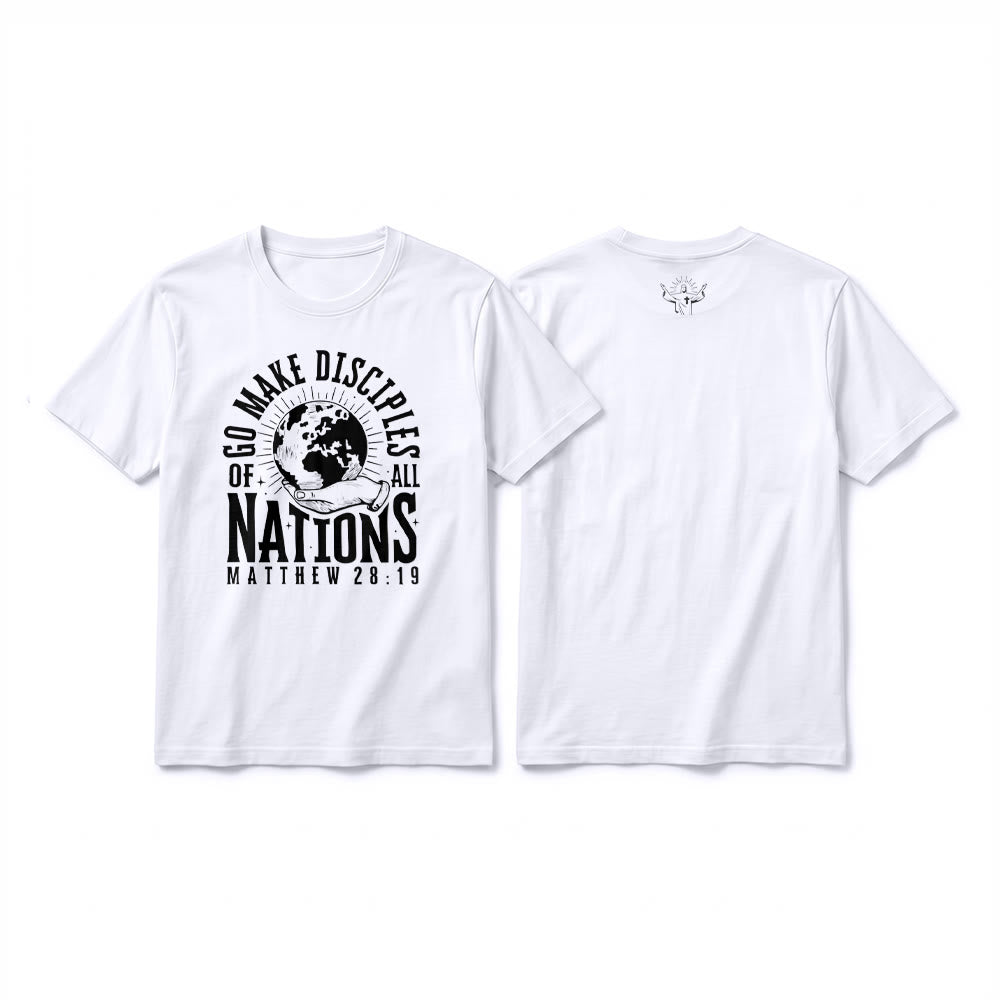 Christianartworkshop "Go Make Disciples of All Nations Matthew 28:19" Premium Short Sleeve T-Shirt - White - 2XL - image 4