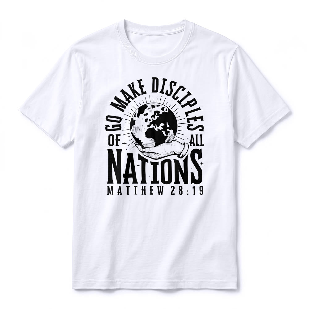 Christianartworkshop "Go Make Disciples of All Nations Matthew 28:19" Premium Short Sleeve T-Shirt - image 5