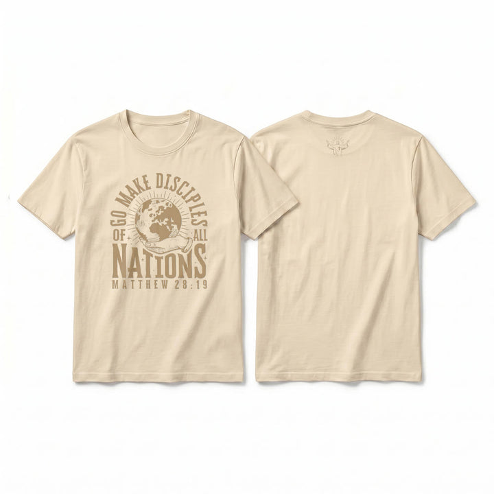 Christianartworkshop "Go Make Disciples of All Nations Matthew 28:19" Premium Short Sleeve T-Shirt - Beige - 2XL - image 13