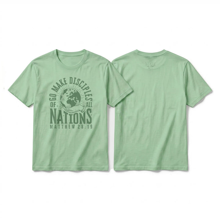 Christianartworkshop "Go Make Disciples of All Nations Matthew 28:19" Premium Short Sleeve T-Shirt - Light Green - 2XL - image 22