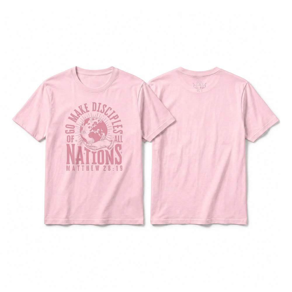 Christianartworkshop "Go Make Disciples of All Nations Matthew 28:19" Premium Short Sleeve T-Shirt - Pink - 2XL - image 25