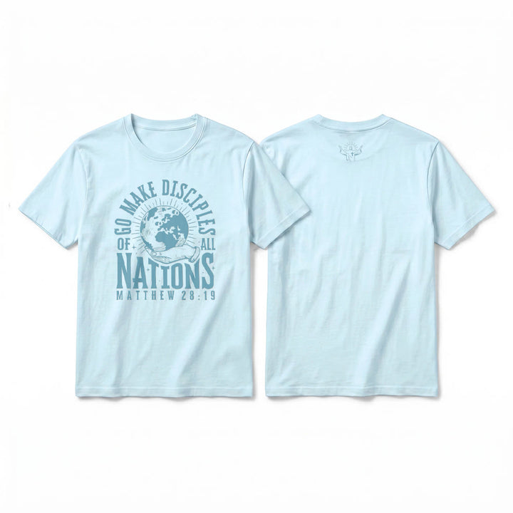 Christianartworkshop "Go Make Disciples of All Nations Matthew 28:19" Premium Short Sleeve T-Shirt - Blue - 2XL - image 10