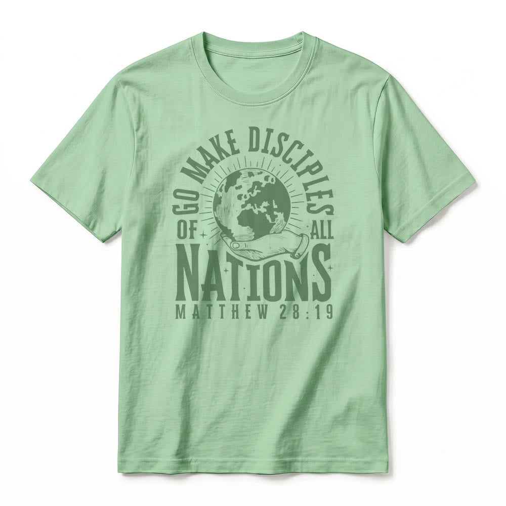 Christianartworkshop "Go Make Disciples of All Nations Matthew 28:19" Premium Short Sleeve T-Shirt - image 23
