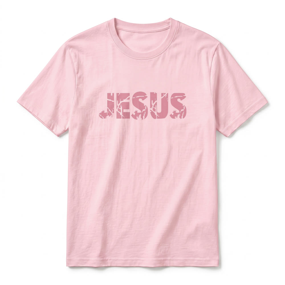 Christianartworkshop "JESUS" Mountain Cross Premium Short Sleeve T-Shirt - image 26