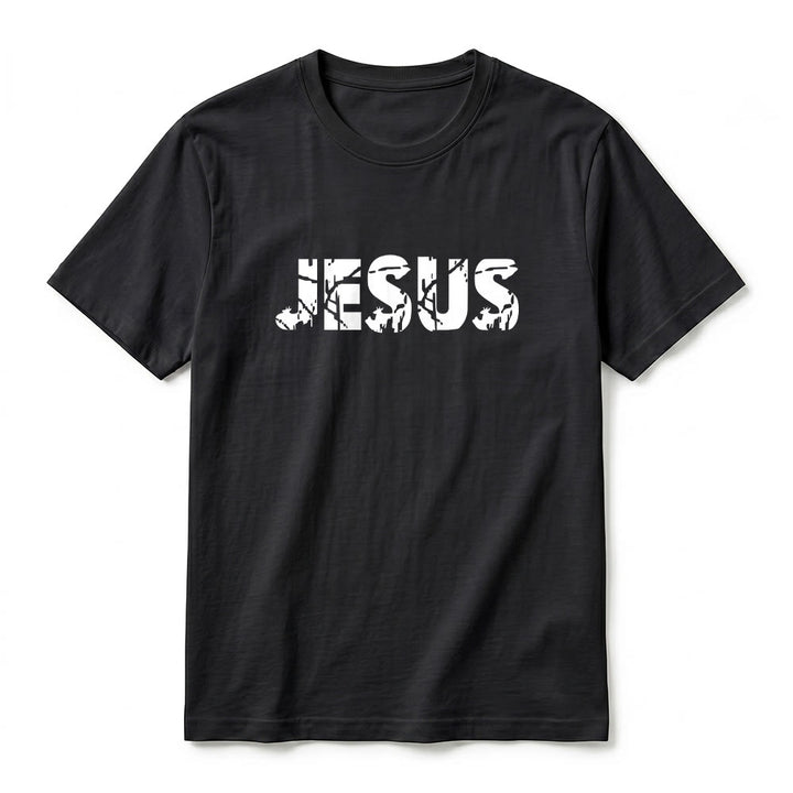 Christianartworkshop "JESUS" Mountain Cross Premium Short Sleeve T-Shirt - image 5