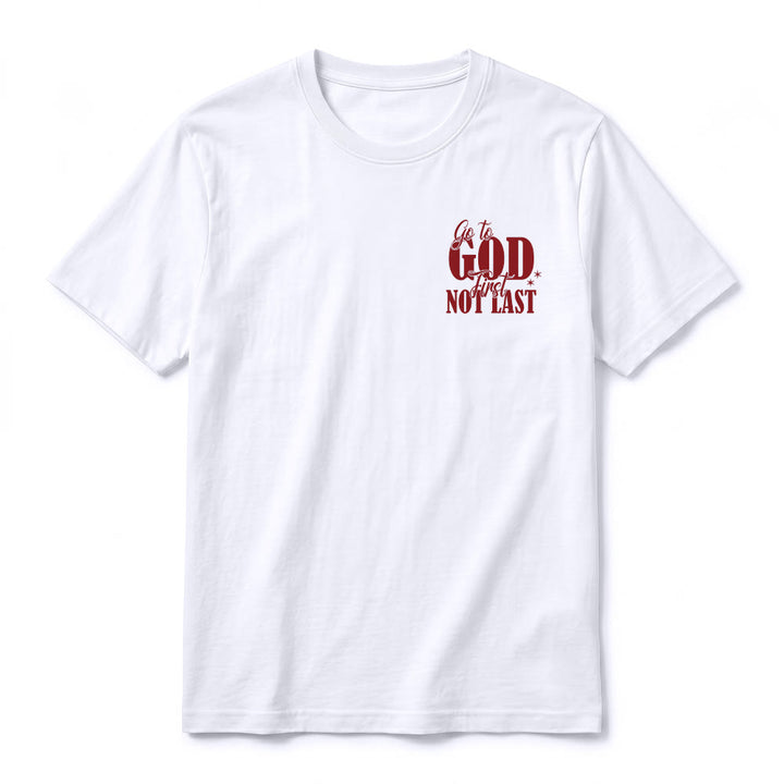 Christianartworkshop "Go to God First" Faith Reminder Premium Short Sleeve T-Shirt - image 2