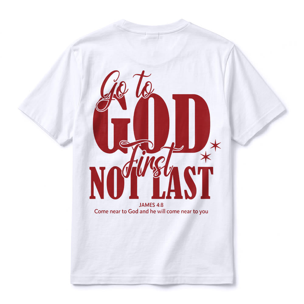 Christianartworkshop "Go to God First" Faith Reminder Premium Short Sleeve T-Shirt - image 3