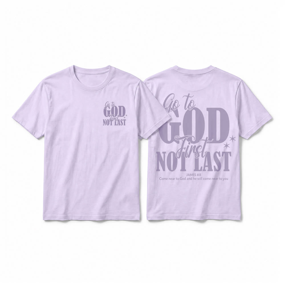 Christianartworkshop "Go to God First" Faith Reminder Premium Short Sleeve T-Shirt - Purple - 2XL - image 19