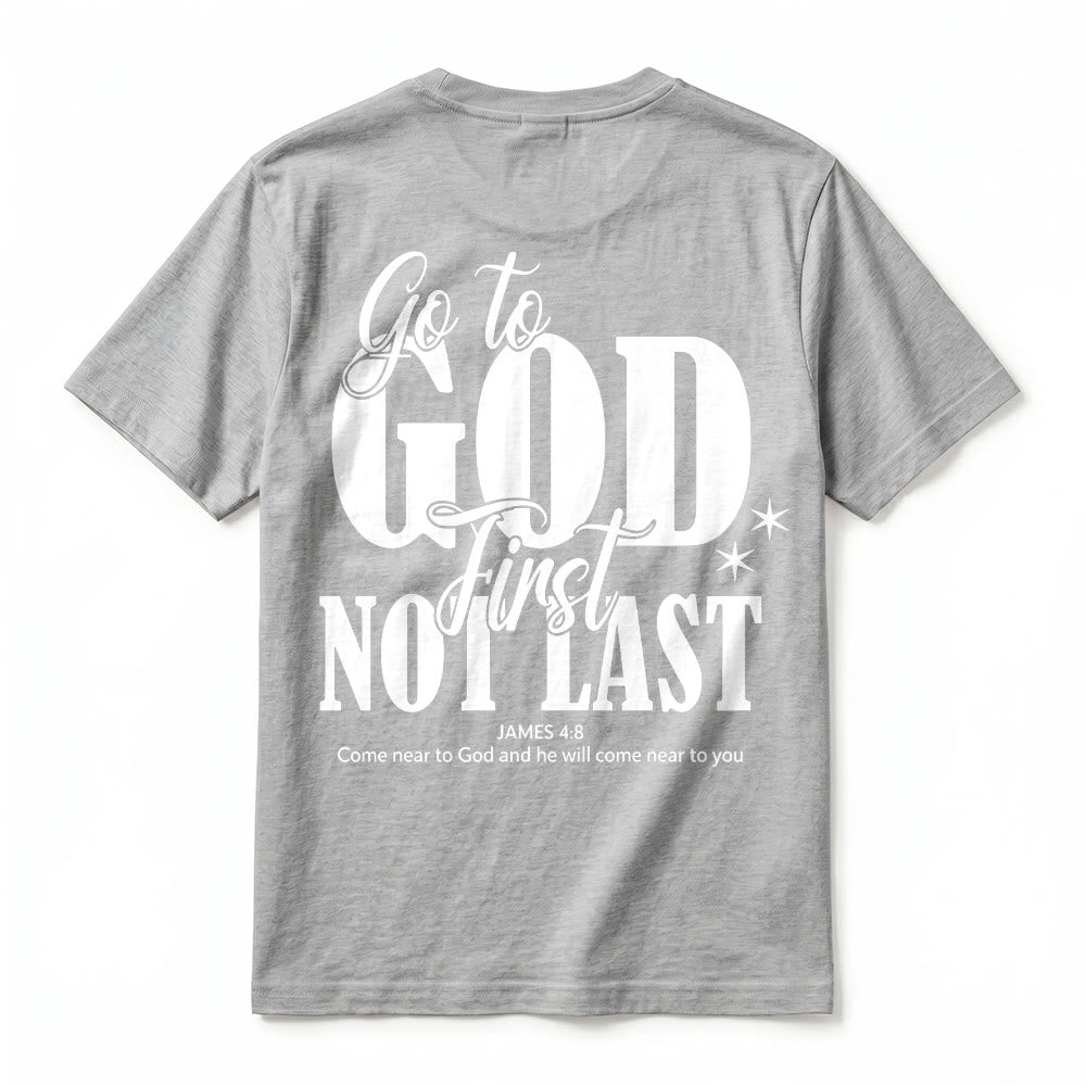 Christianartworkshop "Go to God First" Faith Reminder Premium Short Sleeve T-Shirt - image 24