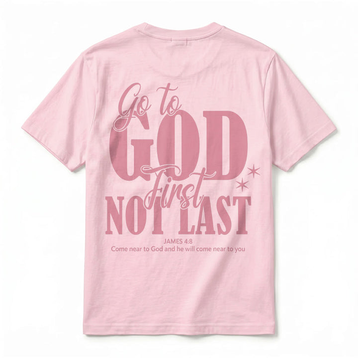 Christianartworkshop "Go to God First" Faith Reminder Premium Short Sleeve T-Shirt - image 30