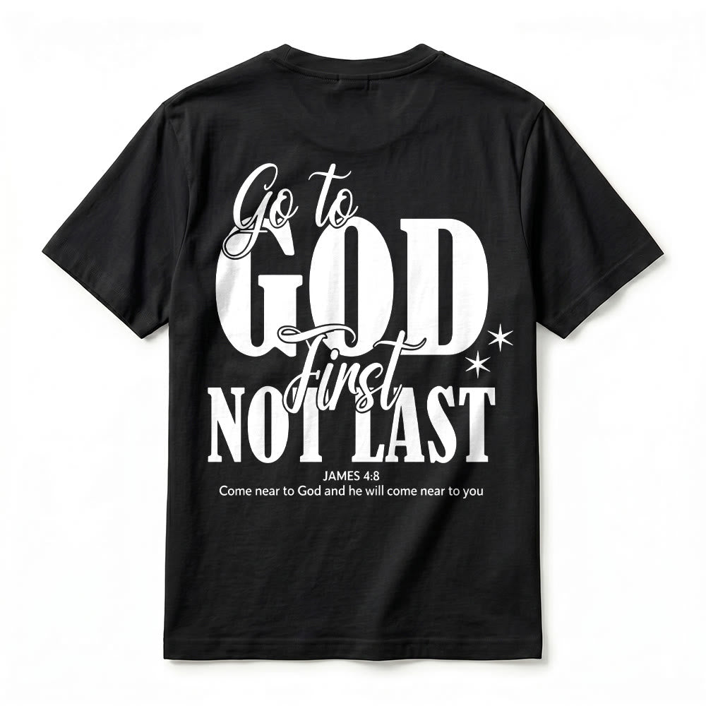Christianartworkshop "Go to God First" Faith Reminder Premium Short Sleeve T-Shirt - image 12