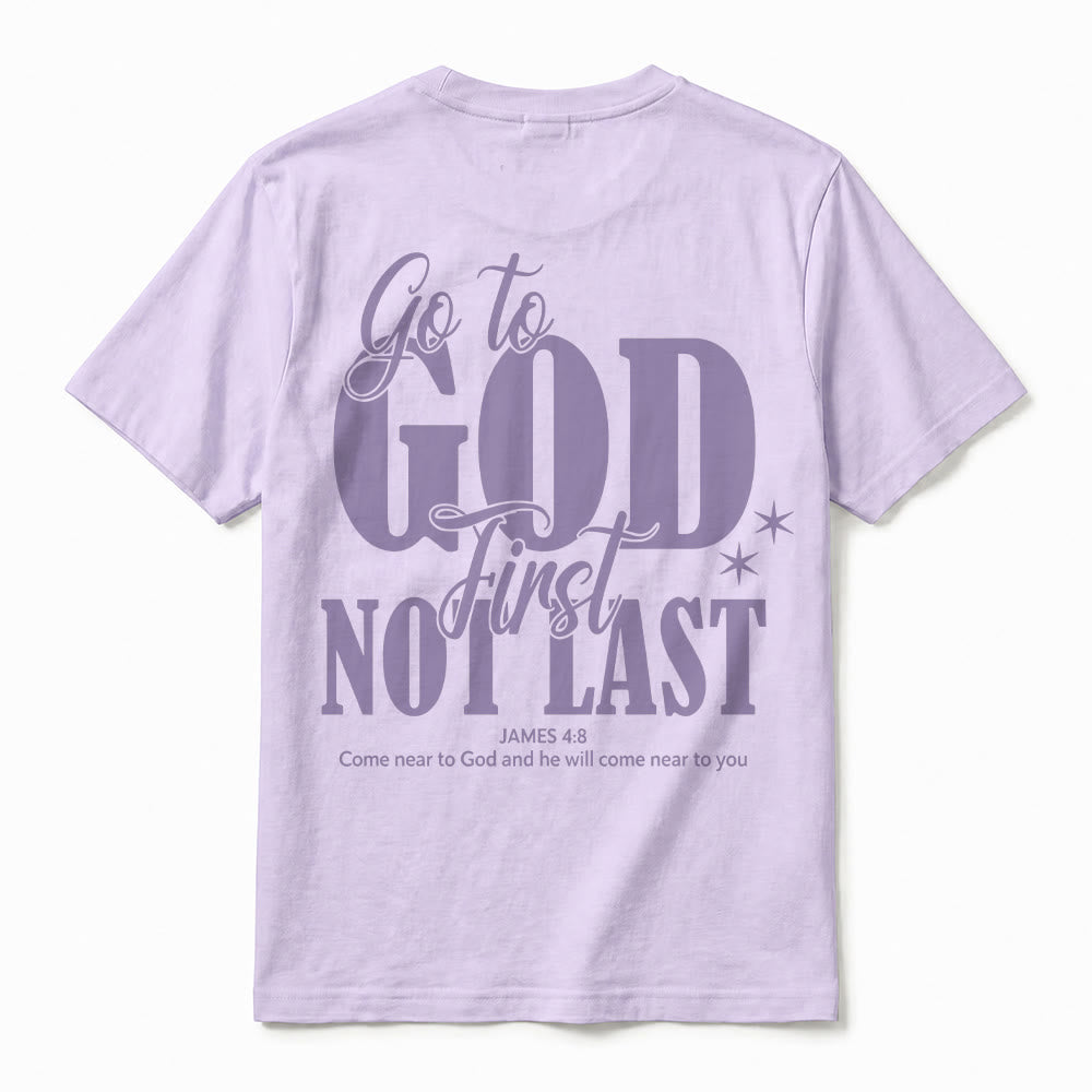 Christianartworkshop "Go to God First" Faith Reminder Premium Short Sleeve T-Shirt - image 21