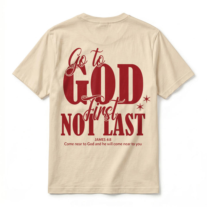 Christianartworkshop "Go to God First" Faith Reminder Premium Short Sleeve T-Shirt - image 9