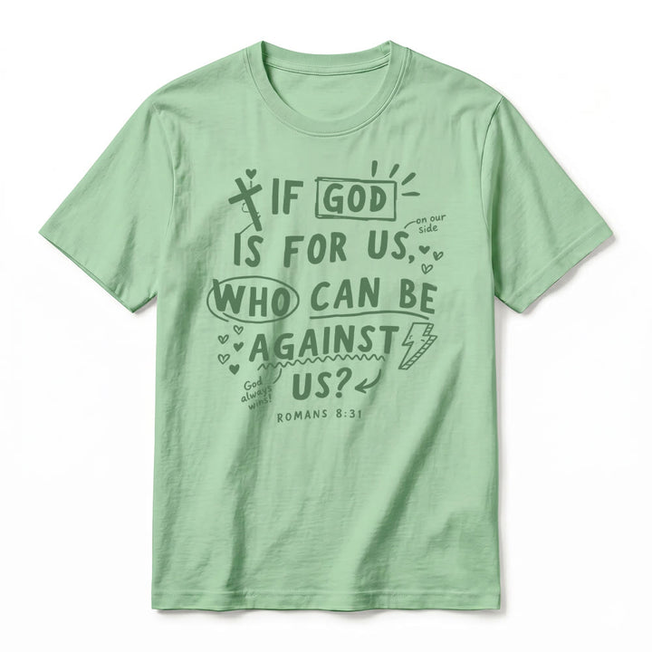 Christianartworkshop "If God Is For Us Who Can Be Against Us Romans 8:31" Premium Short Sleeve T-Shirt - image 23