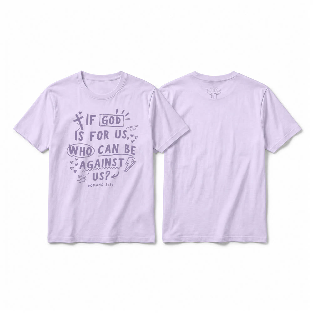 Christianartworkshop "If God Is For Us Who Can Be Against Us Romans 8:31" Premium Short Sleeve T-Shirt - Purple - 2XL - image 16