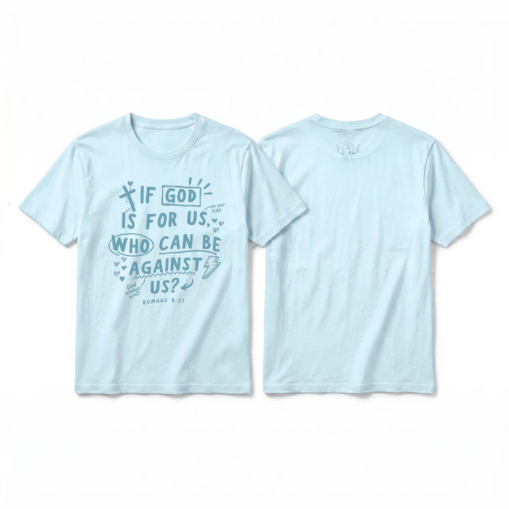 Christianartworkshop "If God Is For Us Who Can Be Against Us Romans 8:31" Premium Short Sleeve T-Shirt - Blue - 2XL - image 13