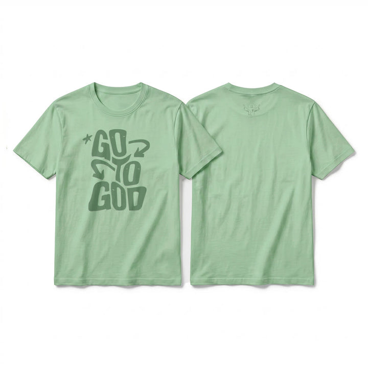 Christianartworkshop "Go To God" Star Accent Premium Short Sleeve T-Shirt - Light Green - 2XL - image 22