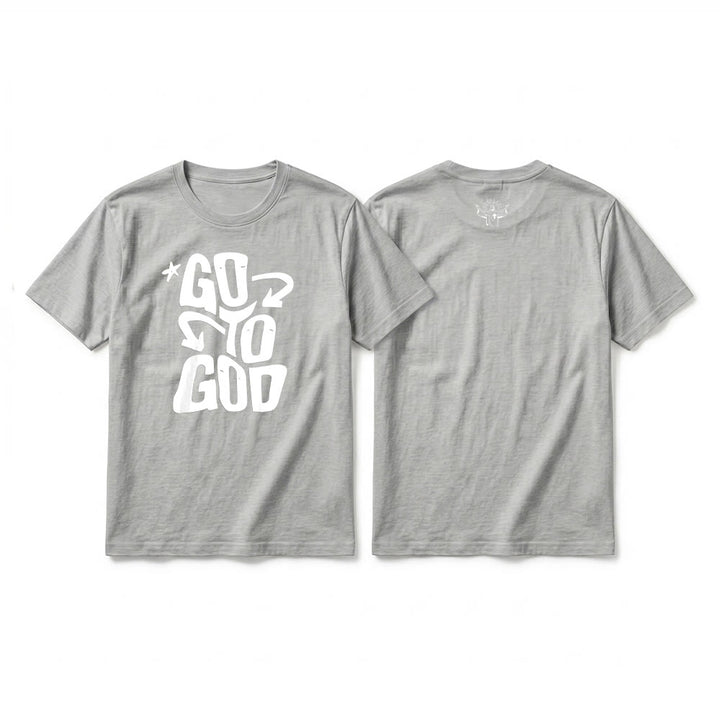 Christianartworkshop "Go To God" Star Accent Premium Short Sleeve T-Shirt - Grey - 2XL - image 19