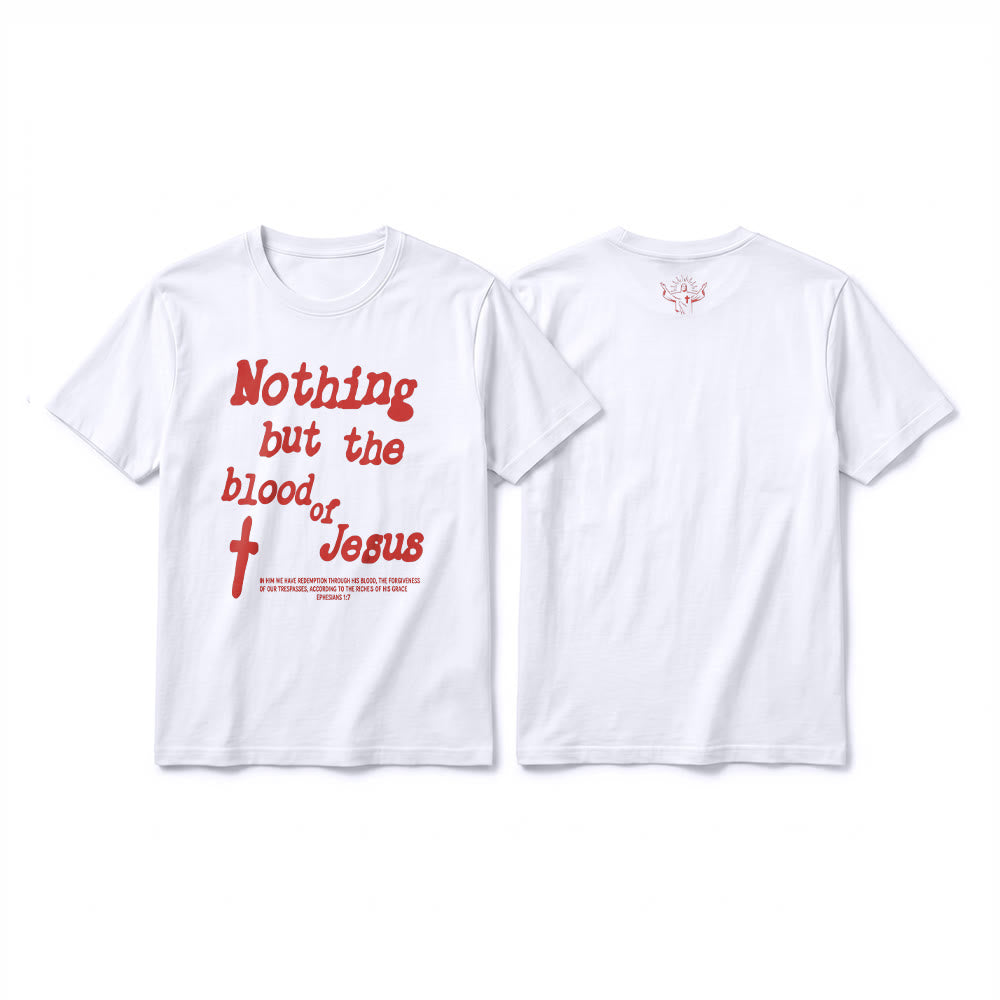 Christianartworkshop Nothing but the blood of Jesus Premium Short Sleeve T-Shirt - White - 2XL - image 1