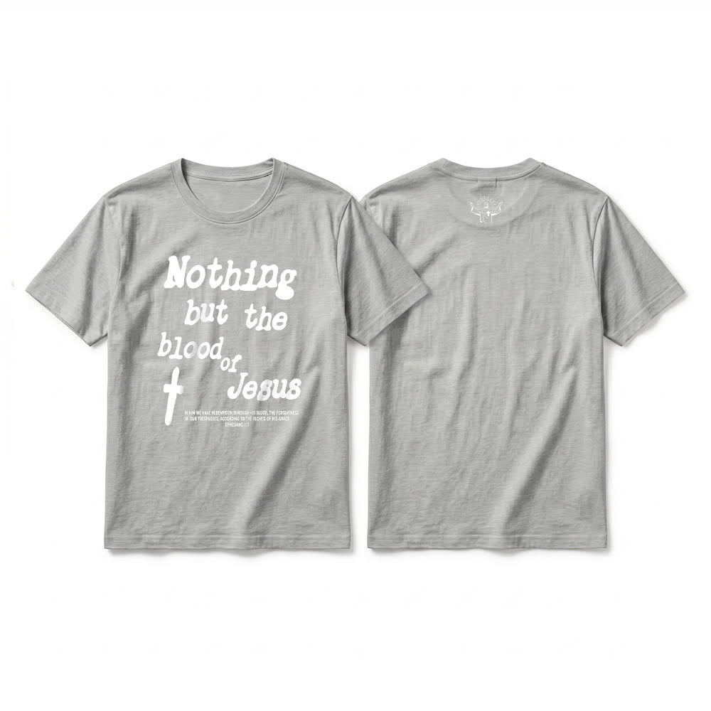 Christianartworkshop Nothing but the blood of Jesus Premium Short Sleeve T-Shirt - Grey - 2XL - image 19