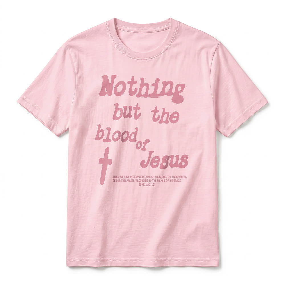 Christianartworkshop "Nothing but the blood of Jesus" Premium Short Sleeve T-Shirt - image 26