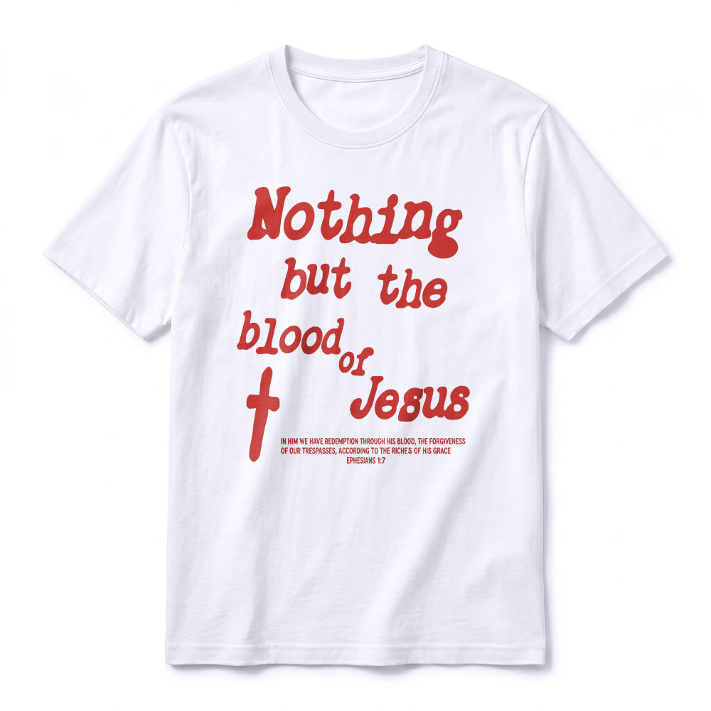 Christianartworkshop "Nothing but the blood of Jesus" Premium Short Sleeve T-Shirt - image 2