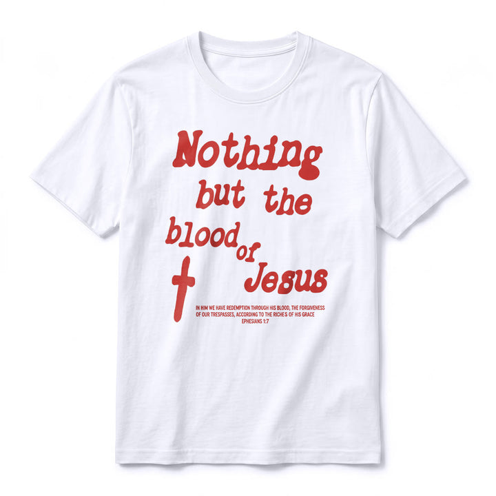 Christianartworkshop "Nothing but the blood of Jesus" Premium Short Sleeve T-Shirt - image 2