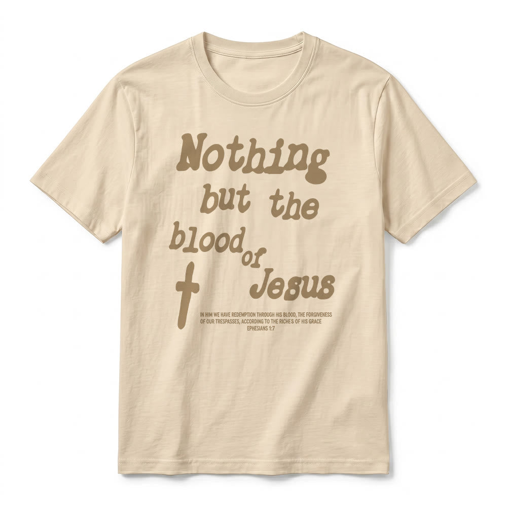 Christianartworkshop "Nothing but the blood of Jesus" Premium Short Sleeve T-Shirt - image 8