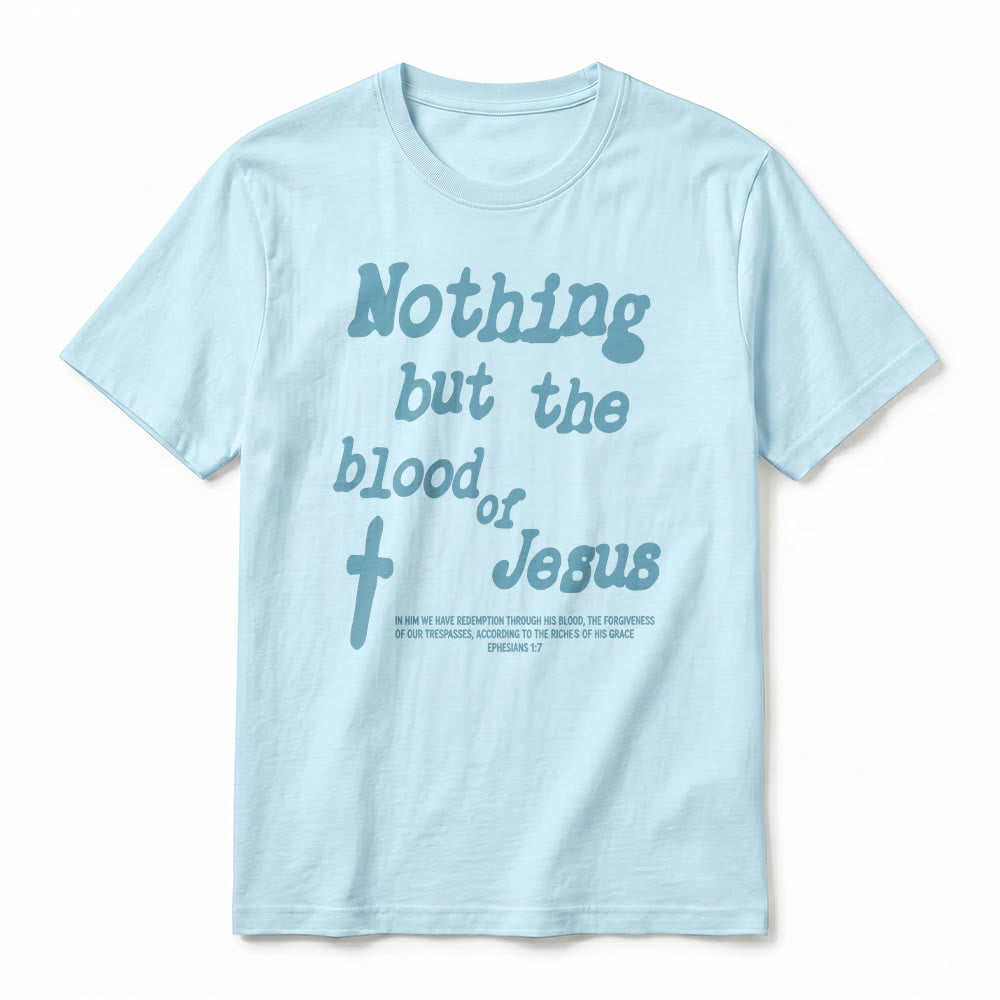 Christianartworkshop "Nothing but the blood of Jesus" Premium Short Sleeve T-Shirt - image 14
