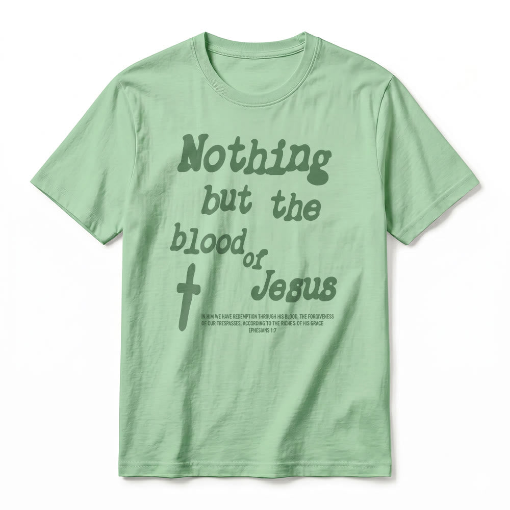Christianartworkshop "Nothing but the blood of Jesus" Premium Short Sleeve T-Shirt - image 23