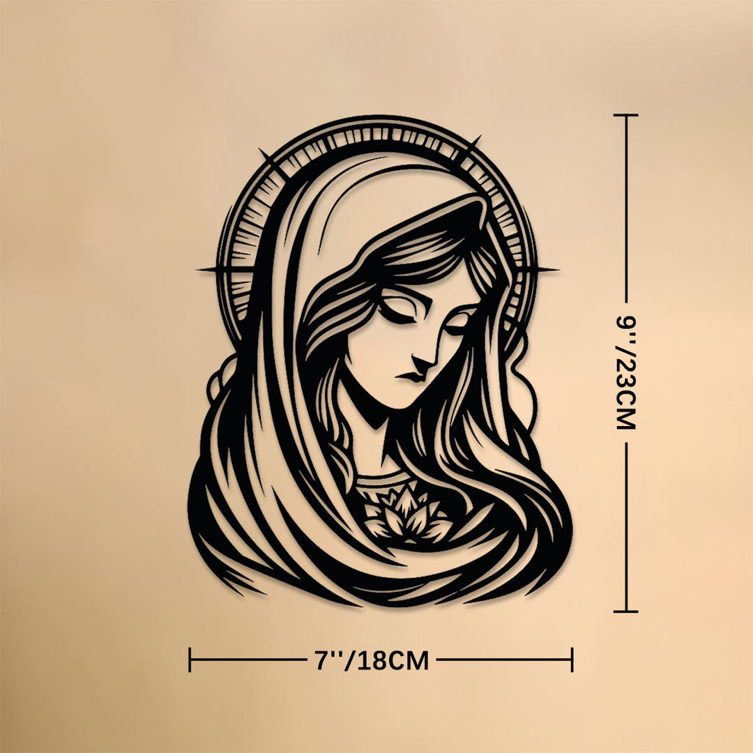 Christianartworkshop Serene Our Lady Halo Metal Wall Art: Emblem of Tender Maternal Grace - 9''*7''*0.04''/23*18*0.1cm - image 5