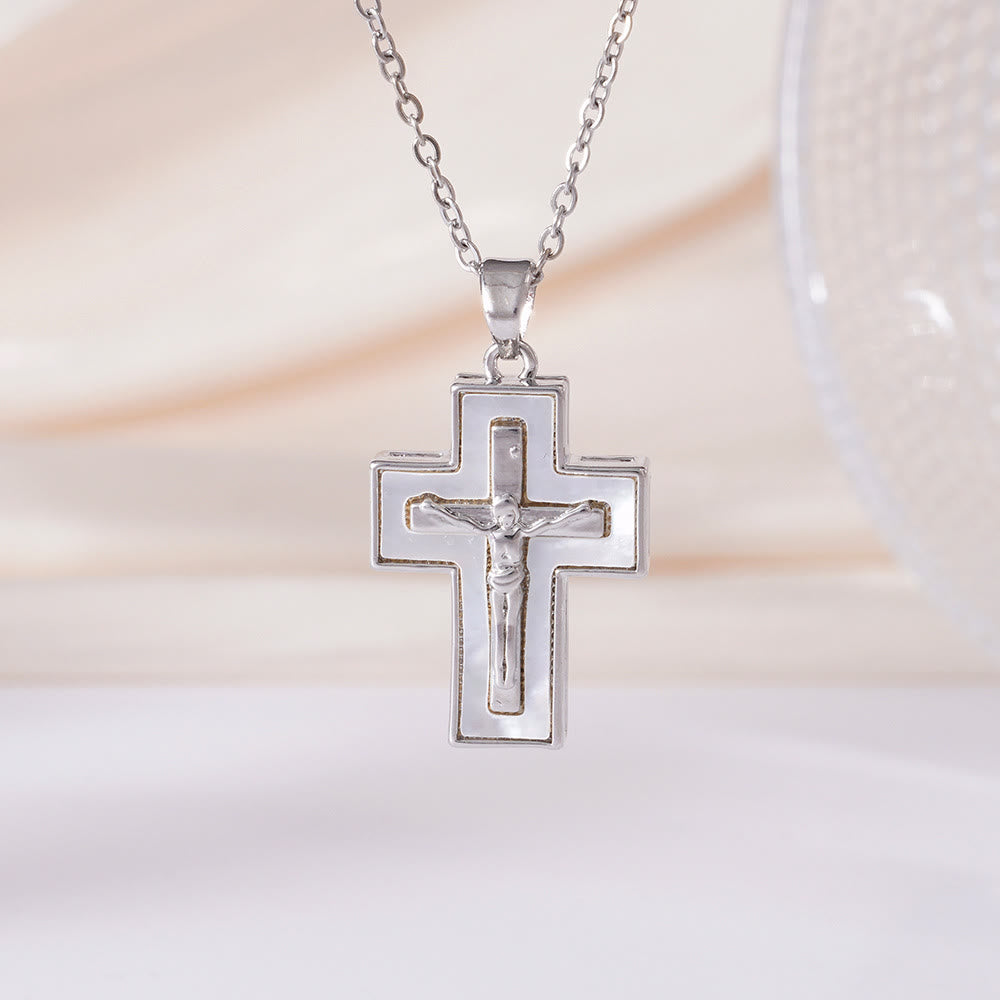 Christianartworkshop Layered Crucifix Cross Pendant Necklace: A Symbol of Redemption and Everlasting Grace - Silver - image 5