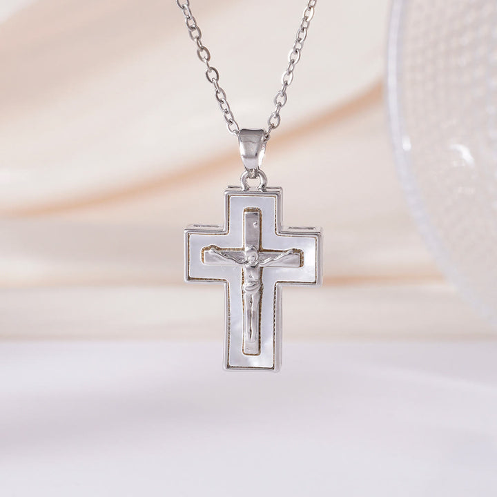 Christianartworkshop Layered Crucifix Cross Pendant Necklace: A Symbol of Redemption and Everlasting Grace - Silver - image 5