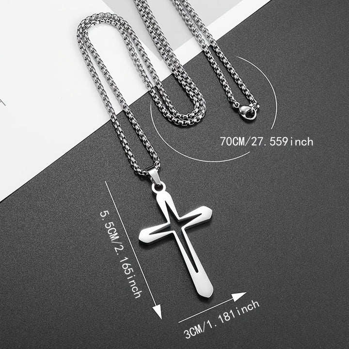 Christianartworkshop Sleek Contoured Cross Charm Necklace: Embodying Steadfast Grace and Heavenly Blessing - image 8