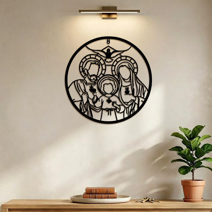 Christianartworkshop Halo & Sacred Heart Holy Family Circular Metal Hanging: Source of Inner Peace - image 4
