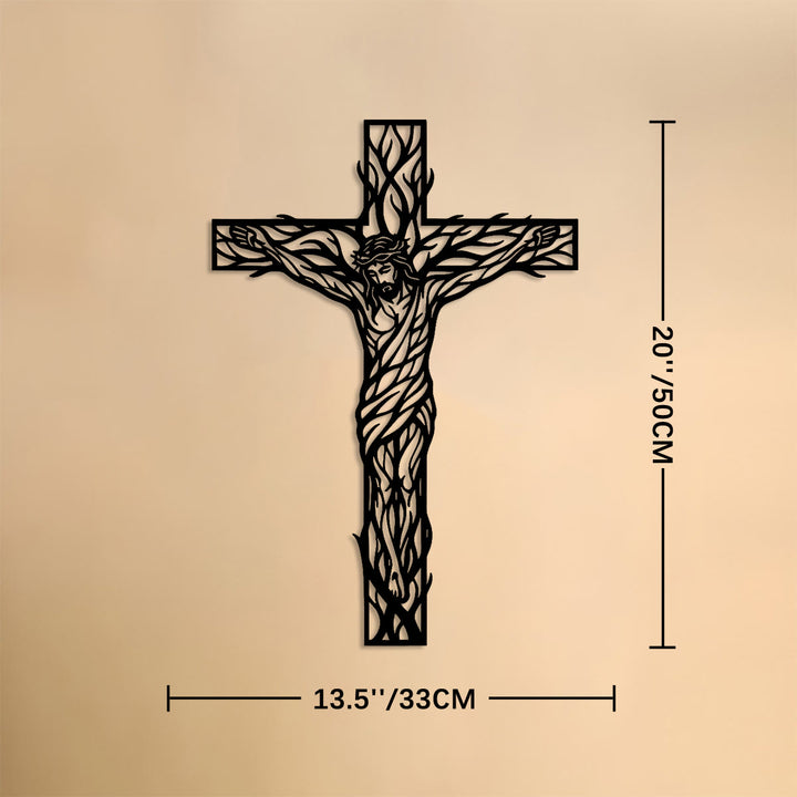 Christianartworkshop Vine Woven Crucifix Metal Wall Decor: Emblem of Redemption and Eternal Life - 20''*13''*0.06''/50*33*0.15cm - image 7