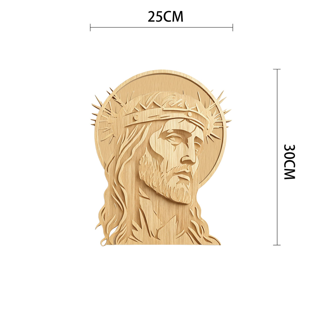Christianartworkshop Timeless Thorn Crown Holy Face Wooden Wall Plaque: Emblem of Mercy and Sacrifice - 9.84''*11.81''*0.2''/25*30*0.5cm - image 4