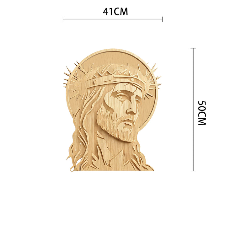 Christianartworkshop Timeless Thorn Crown Holy Face Wooden Wall Plaque: Emblem of Mercy and Sacrifice - 16.14''*19.69''*0.2''/41*50*0.5cm - image 6