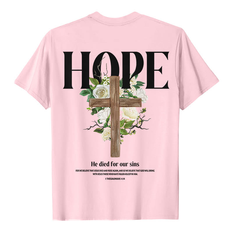 Christianartworkshop Hope Cross Print T-Shirt - Pink - 2XL - image 4