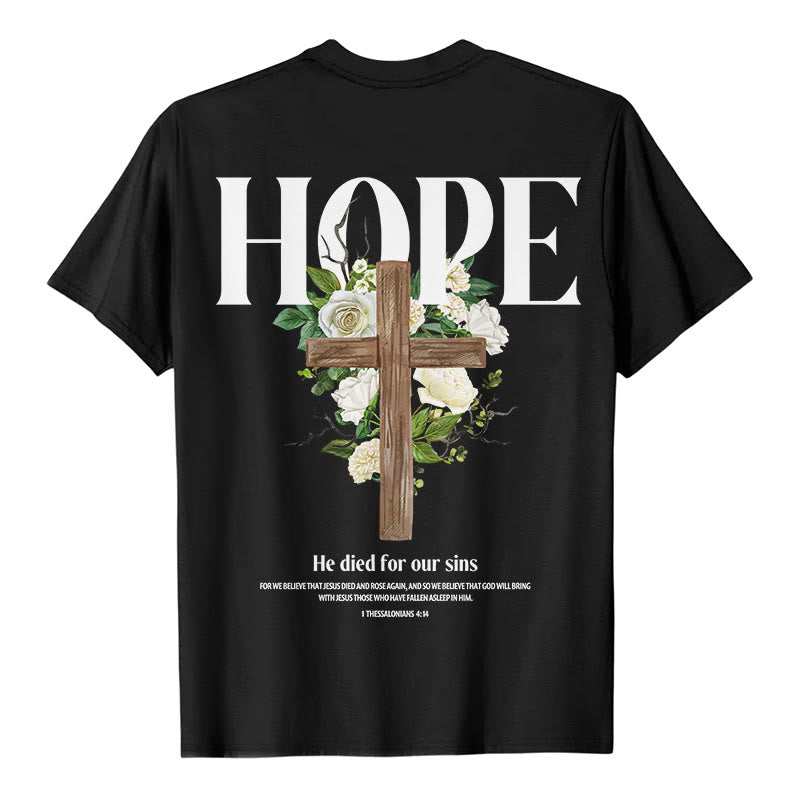 Christianartworkshop Hope Cross Print T-Shirt - Black - 2XL - image 0