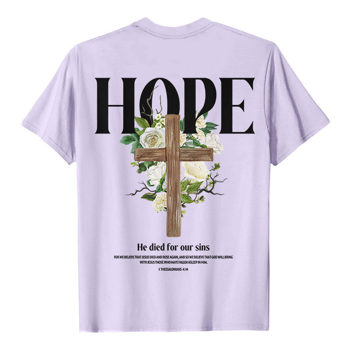Christianartworkshop Hope Cross Print T-Shirt - Purple - 2XL - image 7