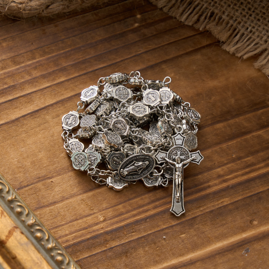 FREE Today: Octagonal St. Benedict Medal Rosary with Crucifix Pendant: A Symbol of Divine Protection & Steadfast Prayer - image 4