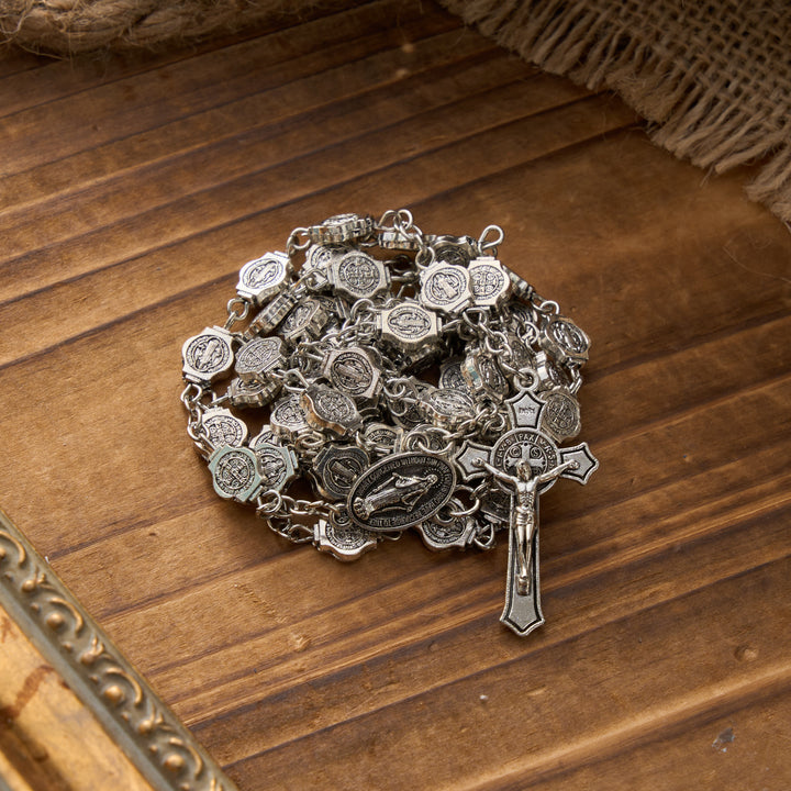 FREE Today: Octagonal St. Benedict Medal Rosary with Crucifix Pendant: A Symbol of Divine Protection & Steadfast Prayer - image 4