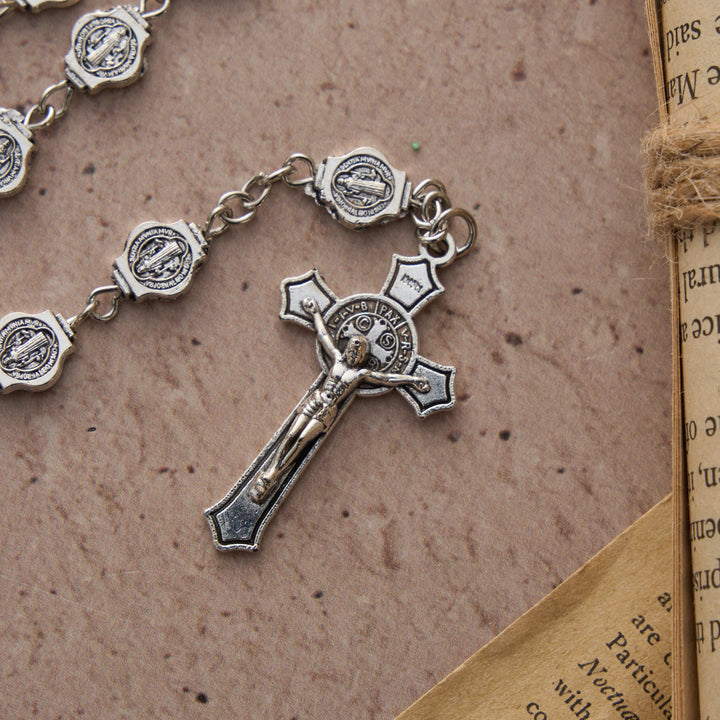 FREE Today: Octagonal St. Benedict Medal Rosary with Crucifix Pendant: A Symbol of Divine Protection & Steadfast Prayer - image 7