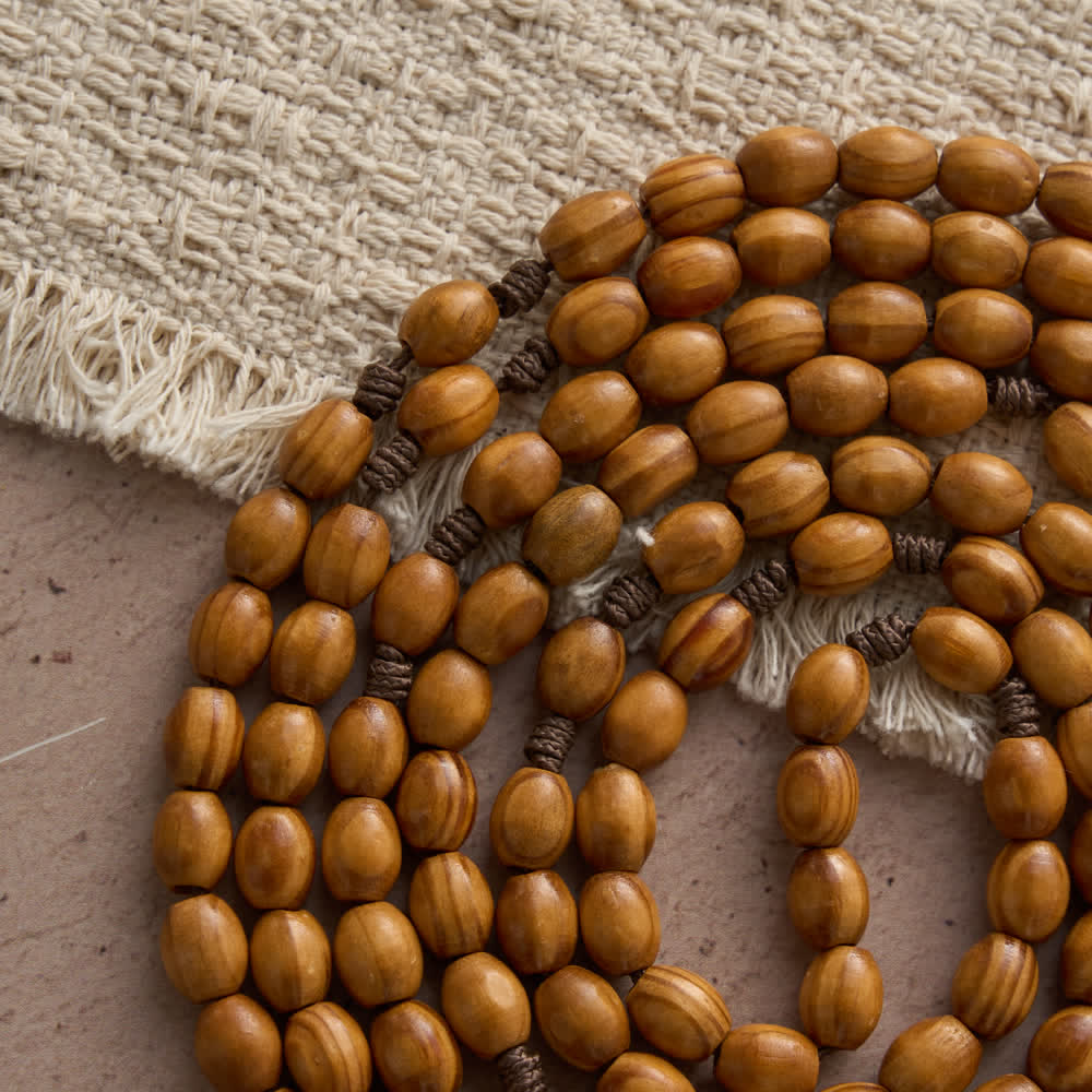 Christianartworkshop Traditional Rustic Oval Wood 15-Decade Rosary with St. Benedict Centerpiece - image 5