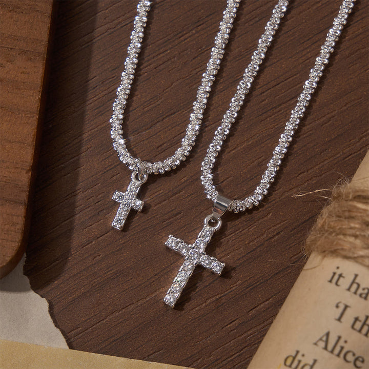 FREE Today: Full Pave Zircon Dainty Cross Tennis Chain Matching Necklace & Bracelet - image 1