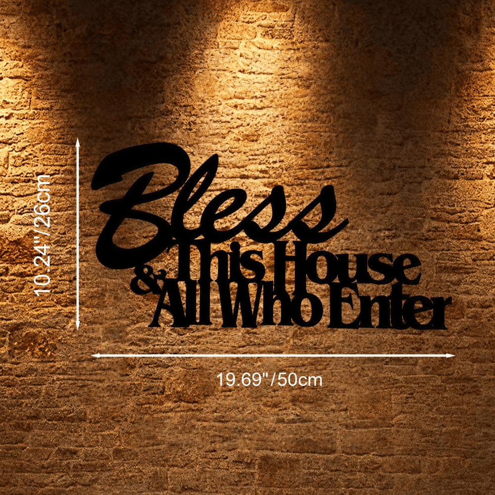 Christianartworkshop Bless This House Decor: Tender Faith Gift for Loved Ones - Black - 19.69''*10.24''*0.047"/50*26*0.12cm - image 9