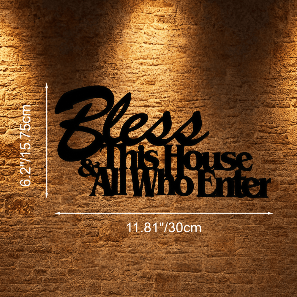 Christianartworkshop Bless This House Decor: Tender Faith Gift for Loved Ones - Black - 11.81''*6.2''*0.39"/30*15.75*0.1cm - image 7