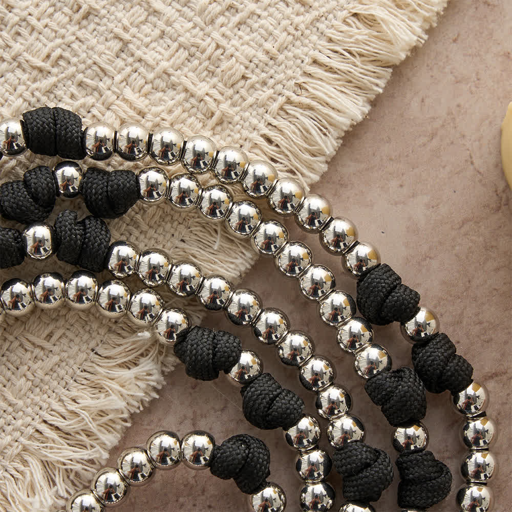 Christianartworkshop Rugged Silver-Toned Paracord 15-Decade Rosary: Carry Our Lady's Grace Wherever You Go - image 6